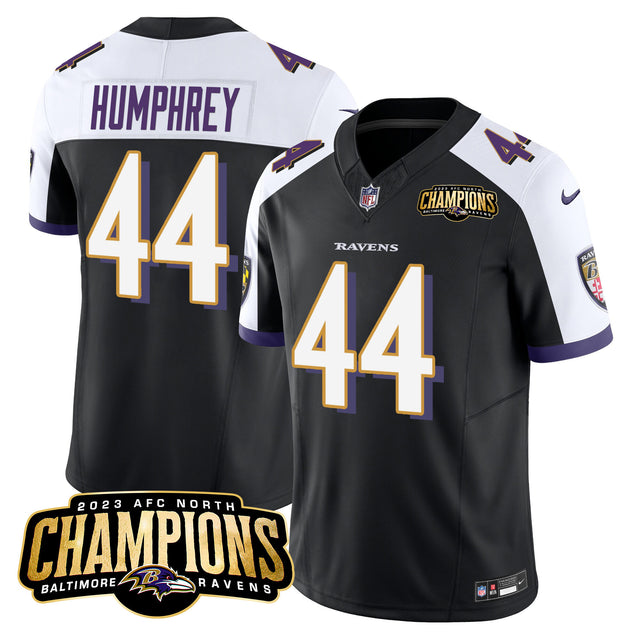 Men's Ravens 2023 AFC North Champions Patch Vapor Limited Jersey - All Stitched - Black Alternate - Marlon Humphrey — view 1