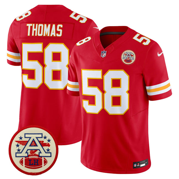 Men's Chiefs 2026 Lamar Hunt Patch Vapor Limited Jersey - All Stitched - Red - Derrick Thomas — view 1