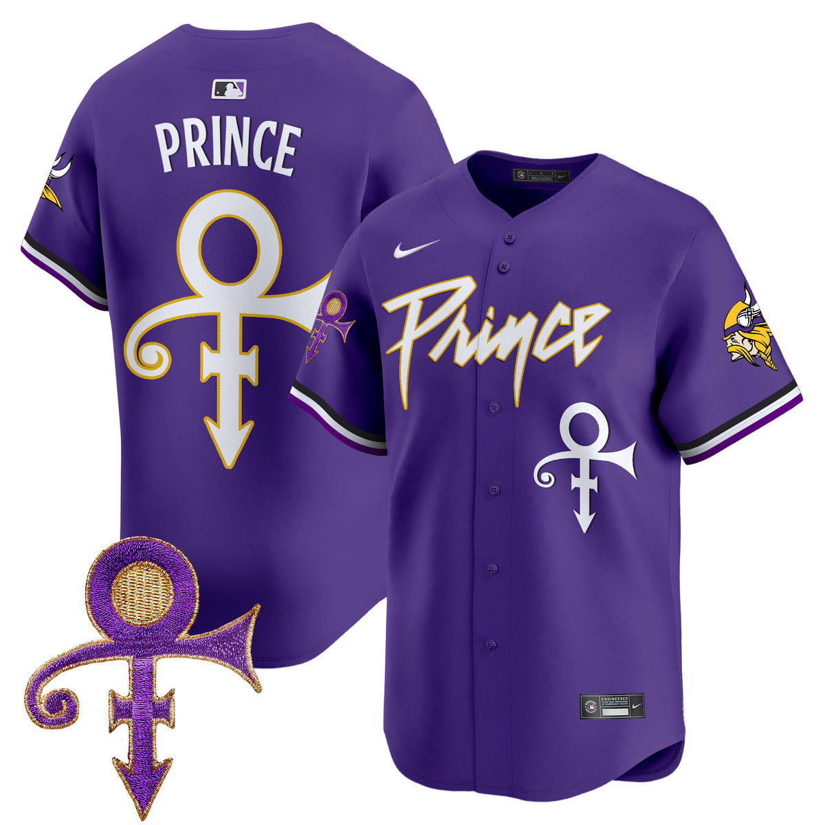 Men's Minnesota Vikings Prince Patch Vapor Premier Limited Jersey - All Stitched - Purple - Prince — view 1