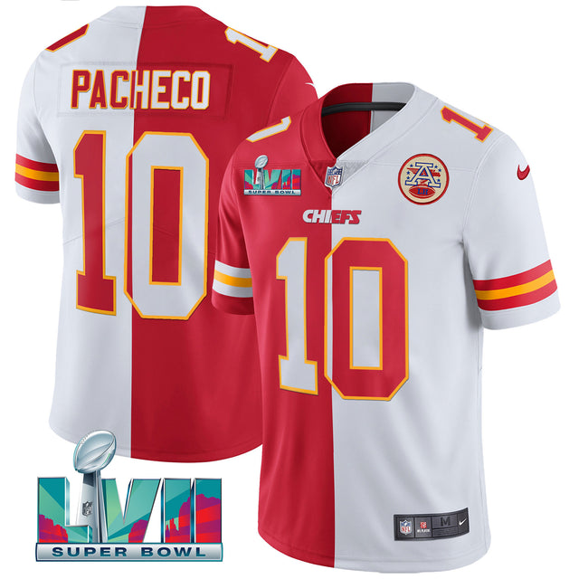 Youth's Chiefs Super Bowl Vapor Gold Jersey - All Stitched - Split - Isiah Pacheco — view 1