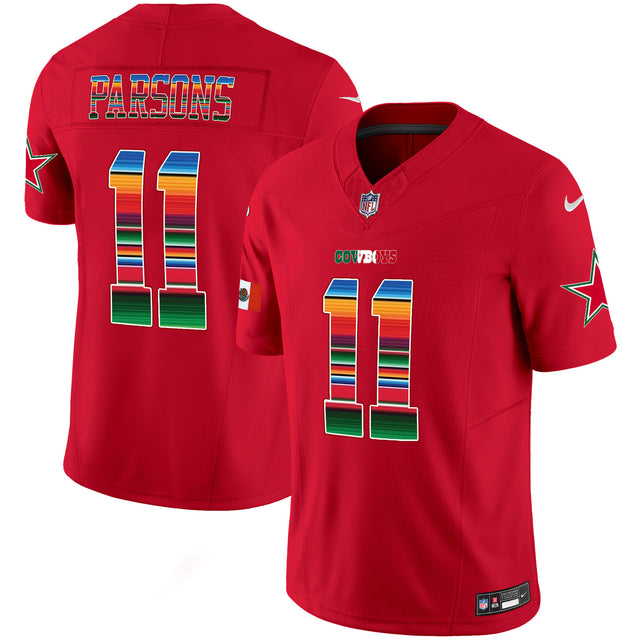 Men's Cowboys Mexico Vapor Limited Jersey V2 - All Stitched - Red - Micah Parsons — view 1