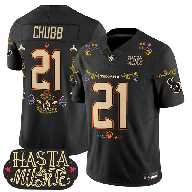 Houston Texans Mexico 'Hasta la Muerte Edition' Vapor Limited Jersey - All Printed - Nick Chubb — view 1
