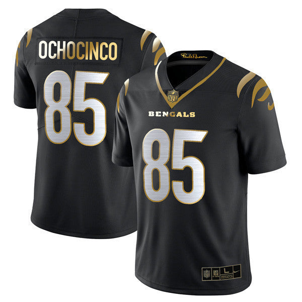 Women's Cincinnati Bengals Player Vapor Limited Jersey - All Stitched - Black Gold - Chad Johnson — view 1