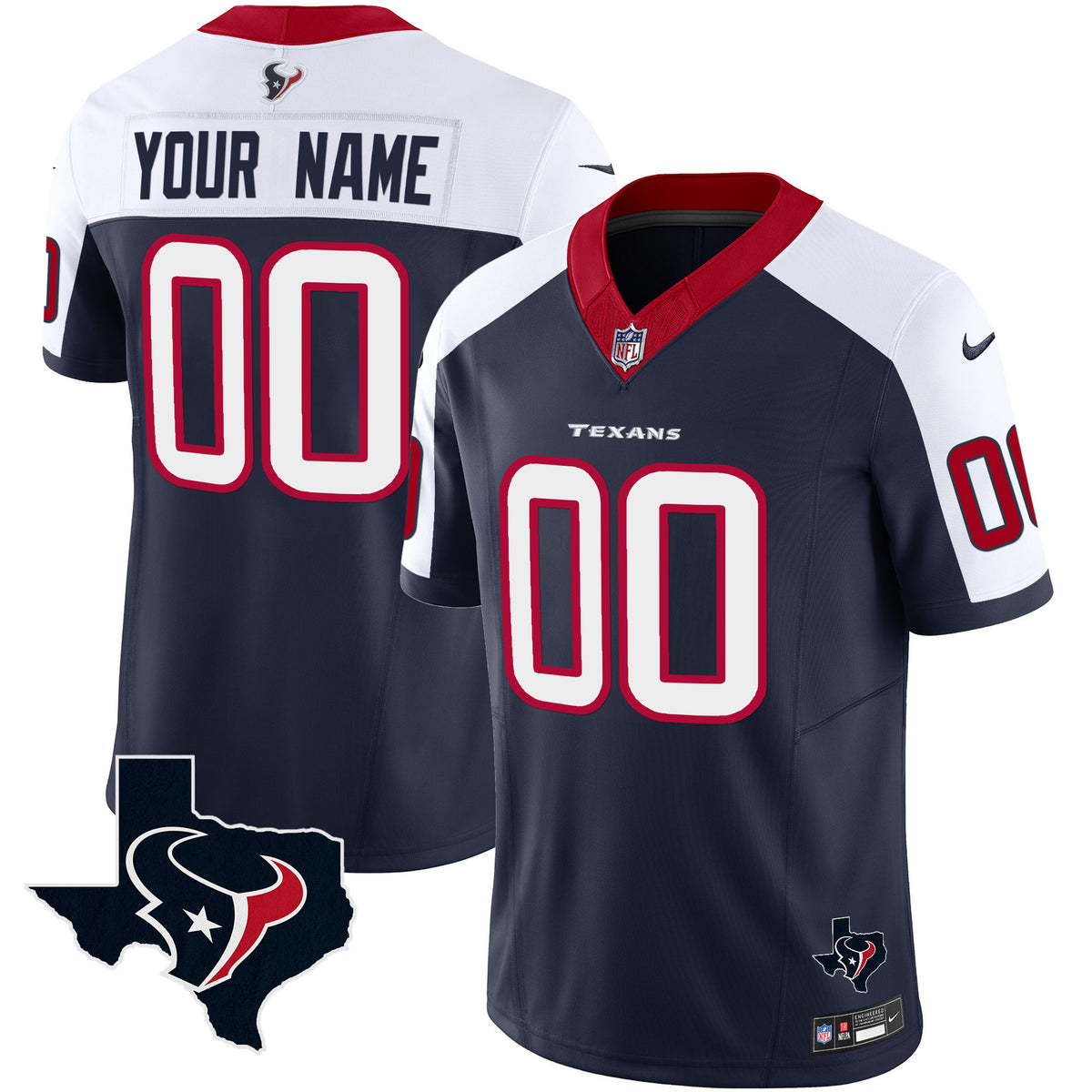 Houston Texans Vapor Limited Custom Jersey - All Stitched - Alternate — view 1
