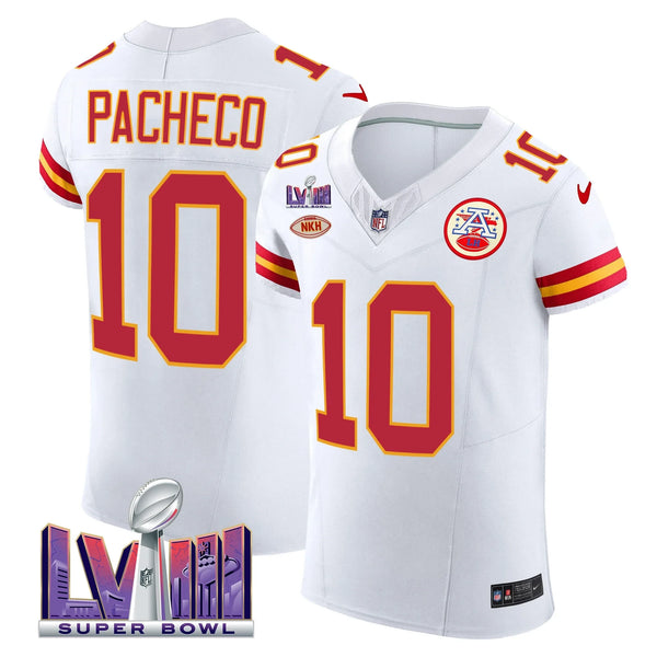 Isiah Pacheco Kansas City Chiefs Super Bowl NKH Jersey - All Stitched - White — view 1
