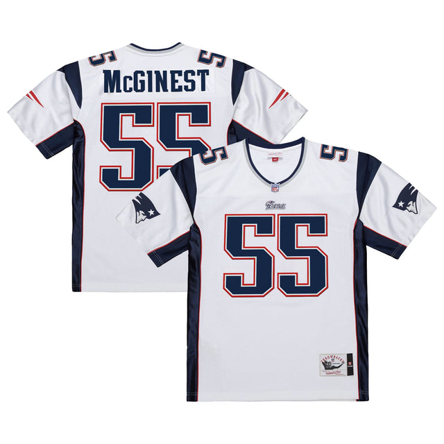 Men's New England Patriots Throwback Player Jersey - All Stitched - White - Willie McGinest — view 1