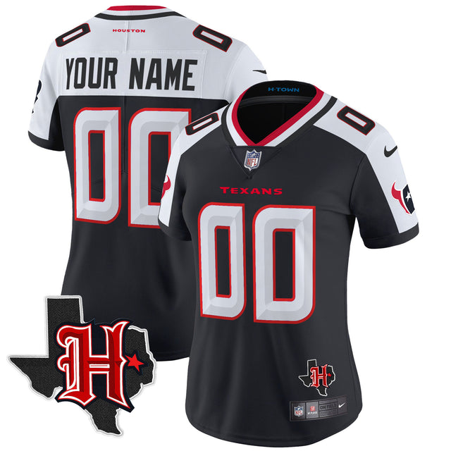 Houston Texans 2024 Texas Patch Vapor Limited Custom Jersey V5 - All Stitched - Navy Alternate — view 1