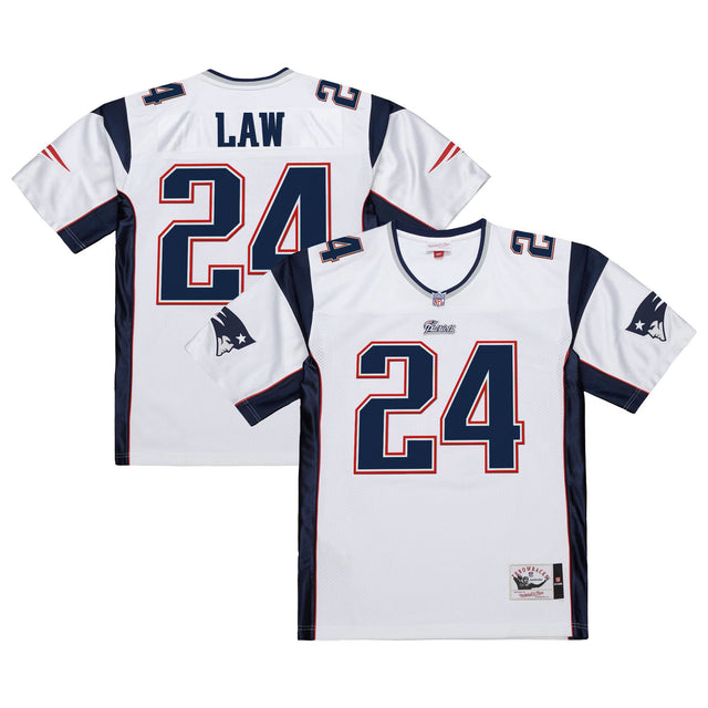 Men's New England Patriots Throwback Player Jersey - All Stitched - White - Ty Law — view 1