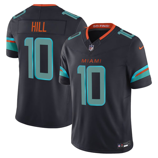 Men's Miami Dolphins 2025 Rivalries Vapor Limited Jersey - All Stitched - Dark Waters - Tyreek Hill — view 1