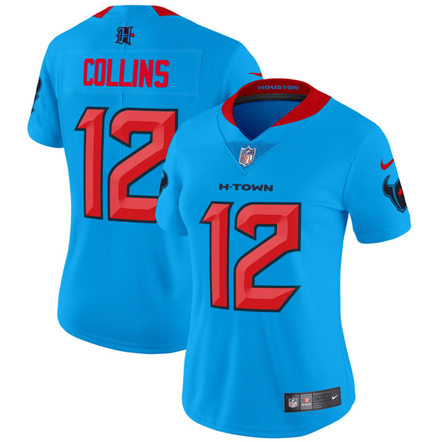 Women's Houston Texans 2024 Vapor Limited Jersey V2 - All Stitched - Blue - Nico Collins — view 1