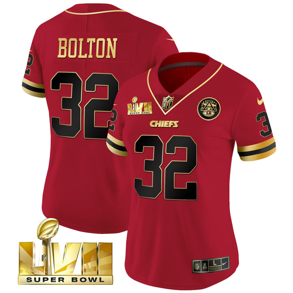 Women's Chiefs Throwback Limited Vapor Jersey - All Stitched - Black Red - Nick Bolton — view 1