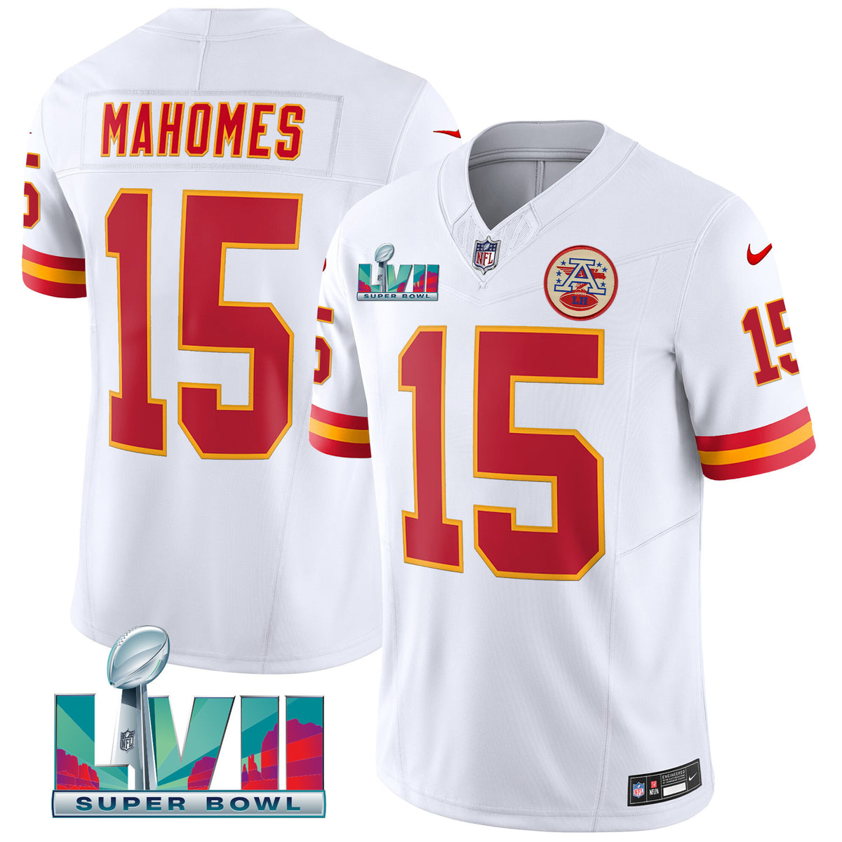 Men's Chiefs Throwback Limited Vapor Jersey - All Stitched - White - Patrick Mahomes — view 1