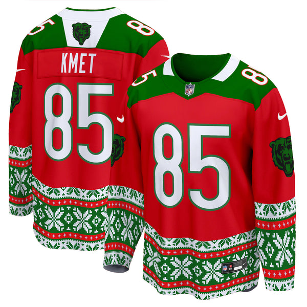 Men's Bears 2024 Christmas Premier Breakaway Jersey - All Printed - Red - Cole Kmet — view 1