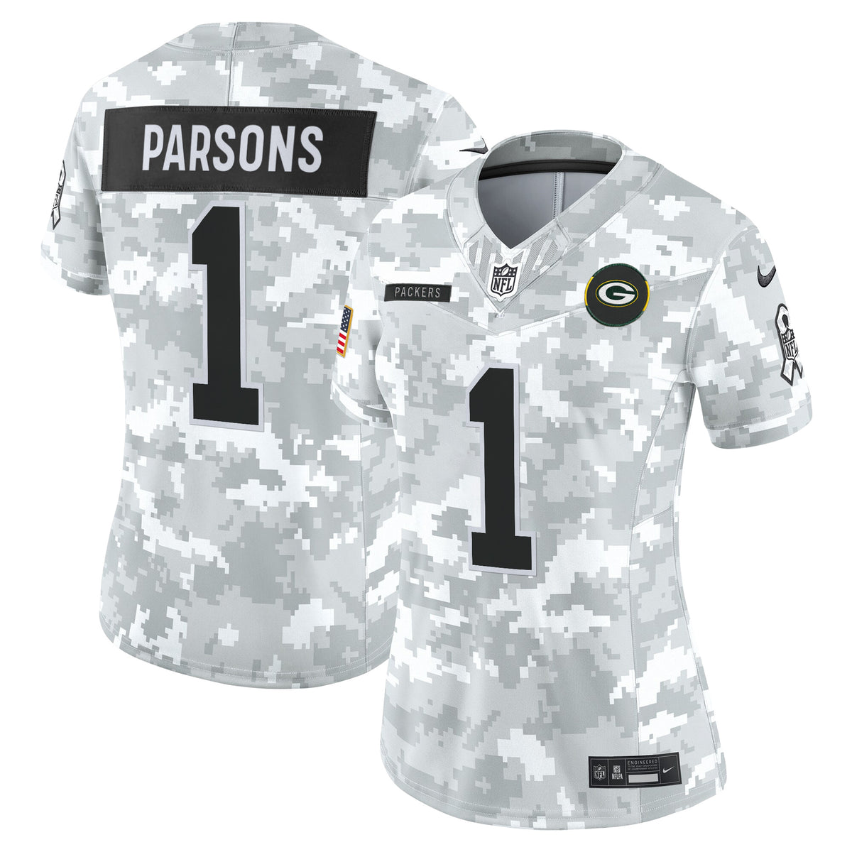 Women's Green Bay Packers 2025 Salute to Service Vapor Limited Jersey - All Stitched - Arctic Camo - Micah Parsons — view 1