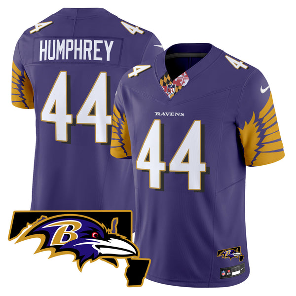 Men's Ravens Maryland Patch Vapor Limited Jersey V3 - All Stitched - Purple - Marlon Humphrey — view 1