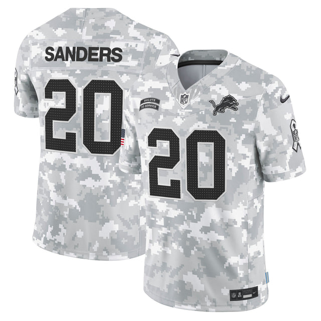 Detroit Lions 2024 Salute to Service Vapor Limited Jersey - Arctic Camo - All Stitched - Barry Sanders — view 1