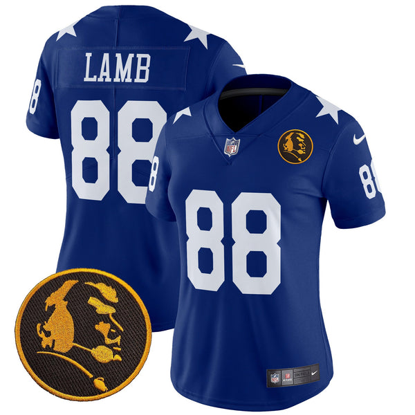 Women's Cowboys Texas & John Madden Patch Vapor Limited Jersey V2 - All Stitched - Royal - CeeDee Lamb — view 1