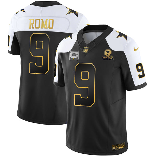 Men's Cowboys Throwback Limited Vapor Jersey V2 - All Stitched - 2004 Black Gold - Tony Romo — view 1