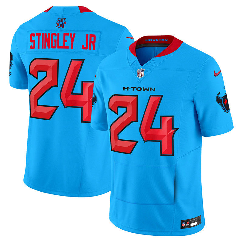 Men's Houston Texans 2024 Vapor Hand Warmer Jersey V2 - All Stitched - Blue - Derek Stingley Jr — view 1