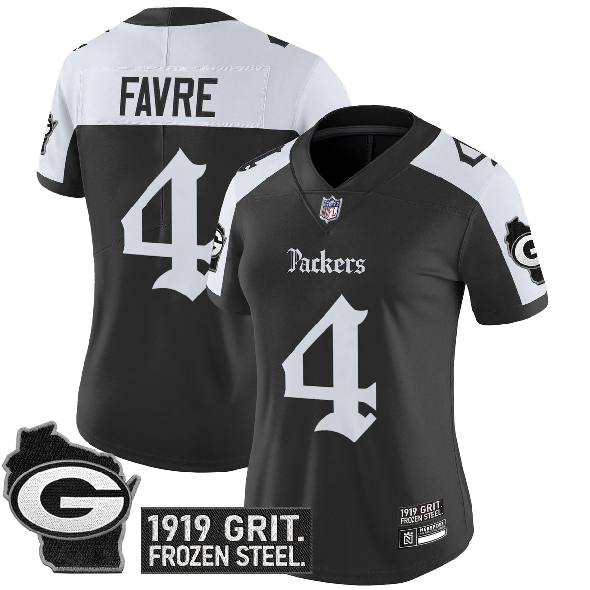 Women's Green Bay Packers 'Gothic Frozen Tundra Edition' Vapor Limited Jersey - All Stitched - Alternate - Brett Favre — view 1