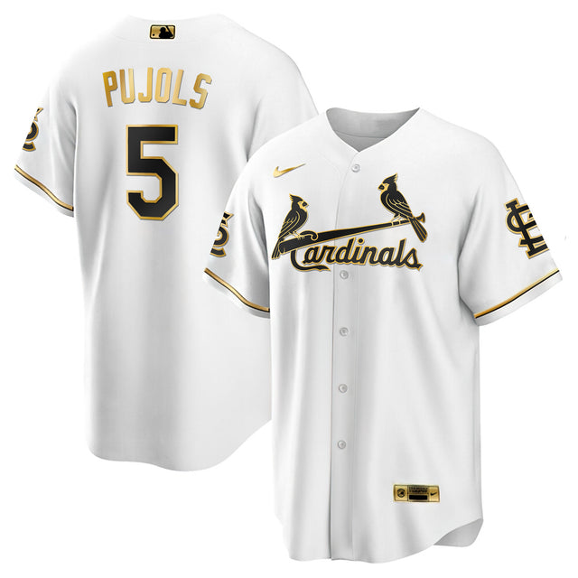 Men's Albert Pujols Arizona Cardinals White Gold & Black Gold Jersey - All Stitched - Cool White — view 1