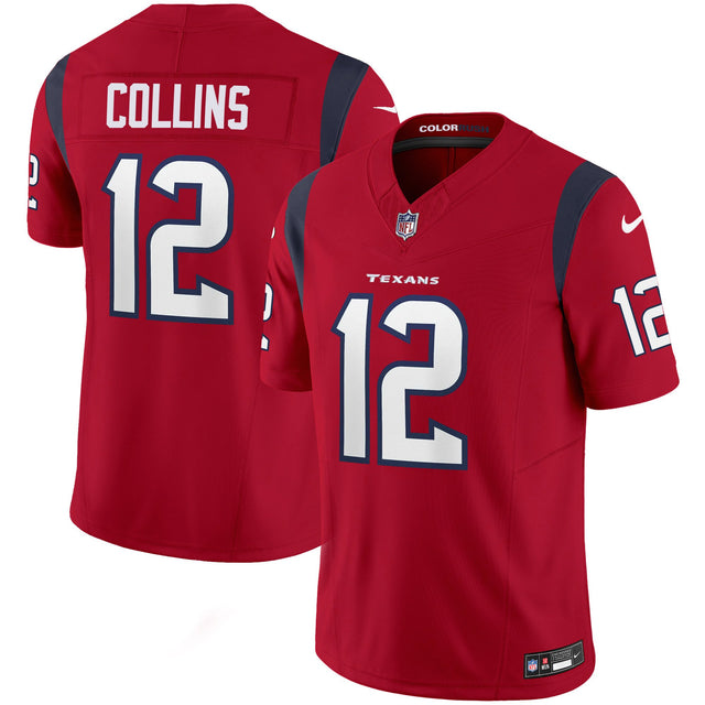 Men's Houston Texans Color Rush Legend Vapor Jersey - All Stitched - Red - Nico Collins — view 1