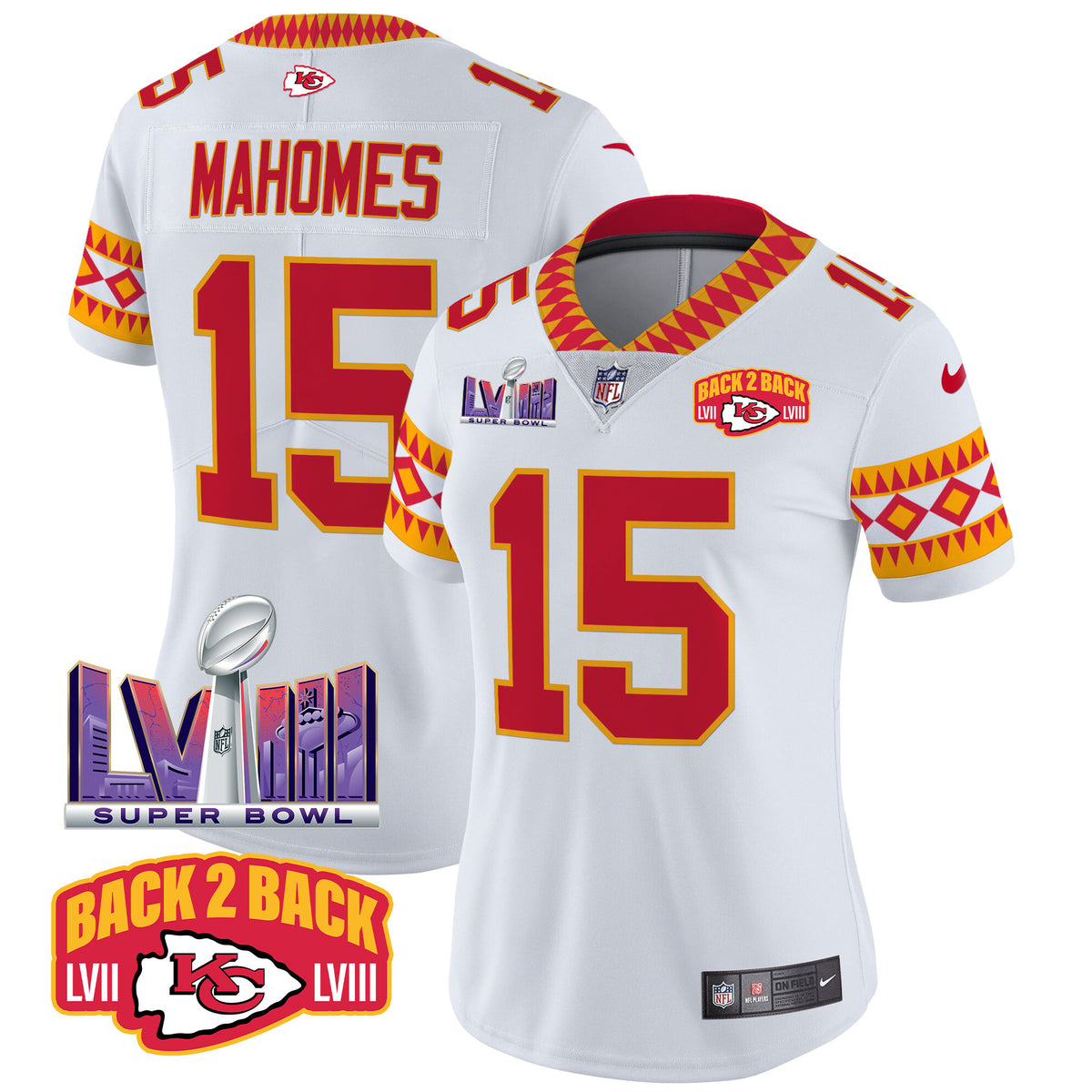 Women's Chiefs Special Vapor Limited Jersey - All Stitched - White - Patrick Mahomes — view 1