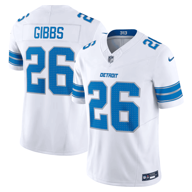 Men's Detroit Lions 2024 Vapor Limited Jersey - All Stitched - White - Jahmyr Gibbs — view 1