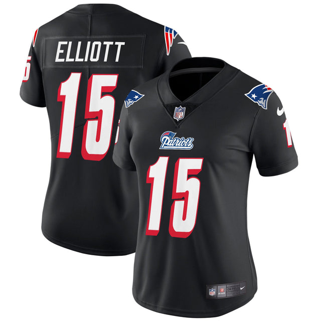 Women's Patriots 1996 Throwback Limited Vapor Jersey - All Stitched - Black - Ezekiel Elliott — view 1