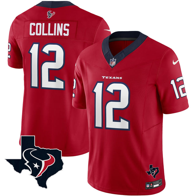 Men's Houston Texans Vapor Limited Jersey - All Stitched - Red - Nico Collins — view 1
