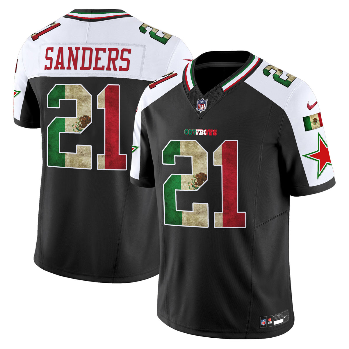 Men's Dallas Cowboys Mexico Vapor Limited Jersey V3 - All Stitched - Alternate - Deion Sanders — view 1