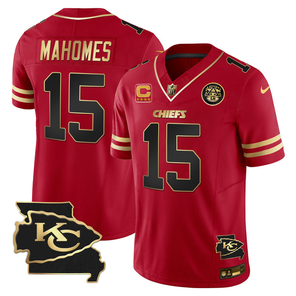 Men's Chiefs Missouri Patch Vapor Limited Jersey - All Stitched - Black Red - Patrick Mahomes — view 1