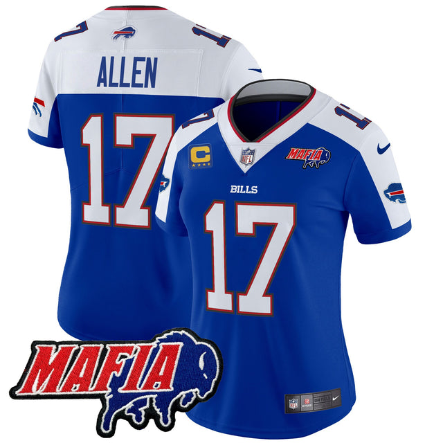 Women's Buffalo Bills 2025 Bills Mafia Patch Vapor Limited Jersey - All Stitched - Royal Alternate - Josh Allen — view 1