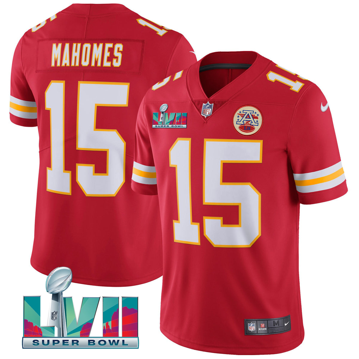 Youth's Chiefs Super Bowl LVII Vapor Player Jersey - All Stitched - Red - Patrick Mahomes — view 1