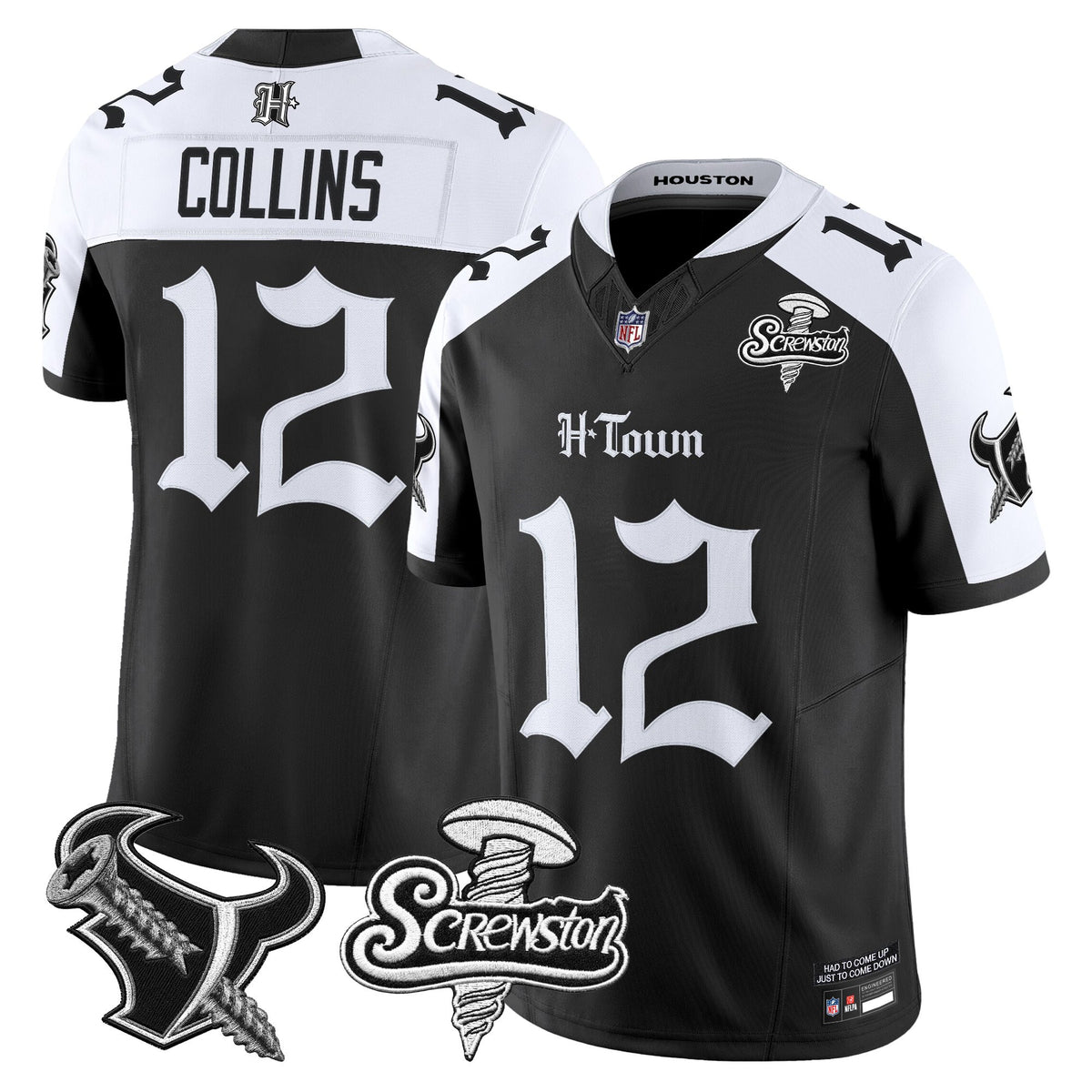 Men's Houston Texans DJ Screw Vapor Limited Jersey - Gothic Edition - All Stitched - Alternate - Nico Collins — view 1