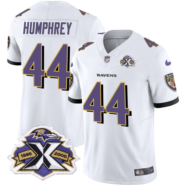 Men's Ravens 2005 Throwback Black Vapor Limited Jersey - All Stitched - White - Marlon Humphrey — view 1