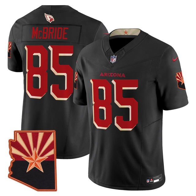 Men's Arizona Cardinals 2025 Rivalries Vapor Limited Jersey - All Stitched - Black - Trey McBride — view 1