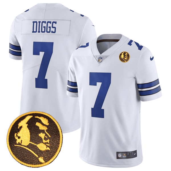Men's Dallas Cowboys John Madden Honoring Patch Jersey - All Stitched - White - Trevon Diggs — view 1