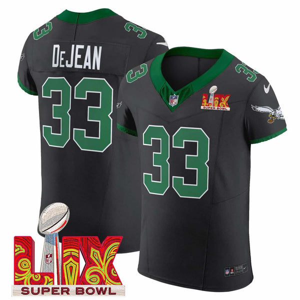 Cooper DeJean Philadelphia Eagles Super Bowl LIX Black Vapor Elite Jersey - All Stitched - Black — view 1