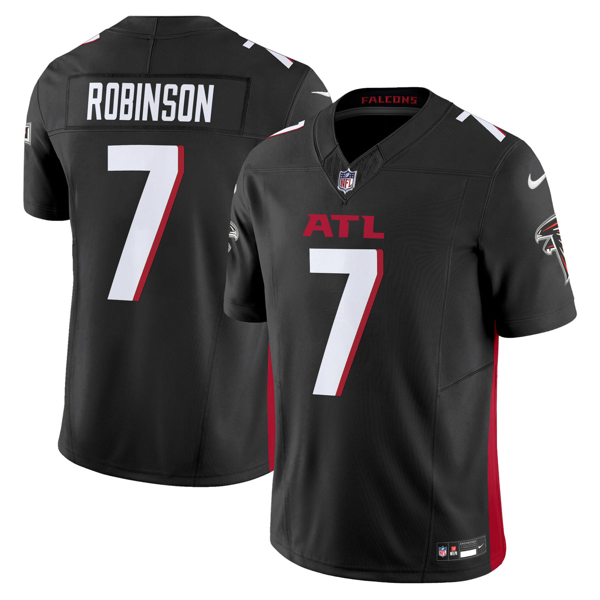 Men's Atlanta Falcons 2024 Vapor Limited Jersey - All Stitched - Black - Bijan Robinson — view 1