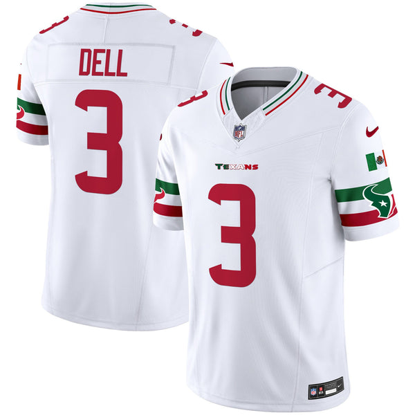 Men's Houston Texans Mexico Vapor Limited Jersey - All Stitched - White - Tank Dell — view 1