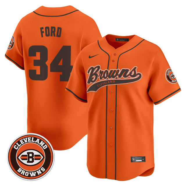 Men's Cleveland Browns 2025 Vapor Premier Limited Jersey - All Stitched - Orange - Jerome Ford — view 1