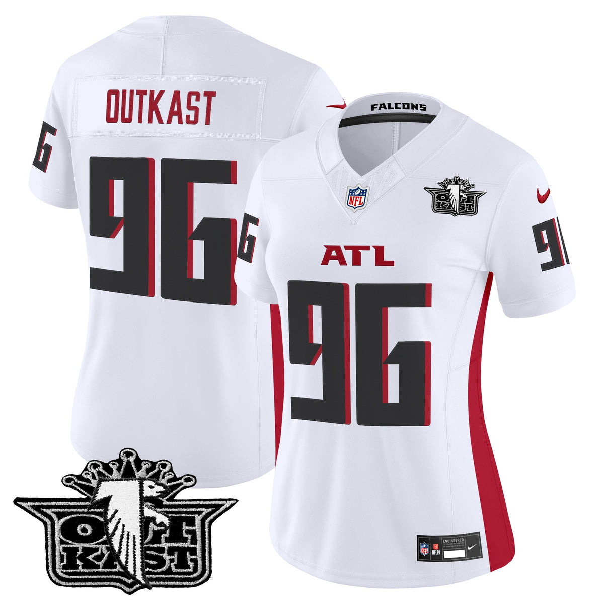 Women's Outkast x Atlanta Falcons 2025 Vapor Limited Jersey - All Stitched - White - OutKast — view 1