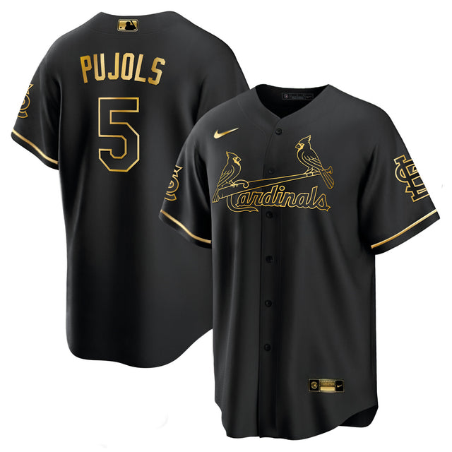 Men's Albert Pujols Arizona Cardinals White Gold & Black Gold Jersey - All Stitched - Cool Black — view 1