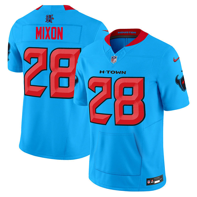 Men's Houston Texans 2024 Vapor Hand Warmer Jersey - All Stitched - Blue - Joe Mixon — view 1