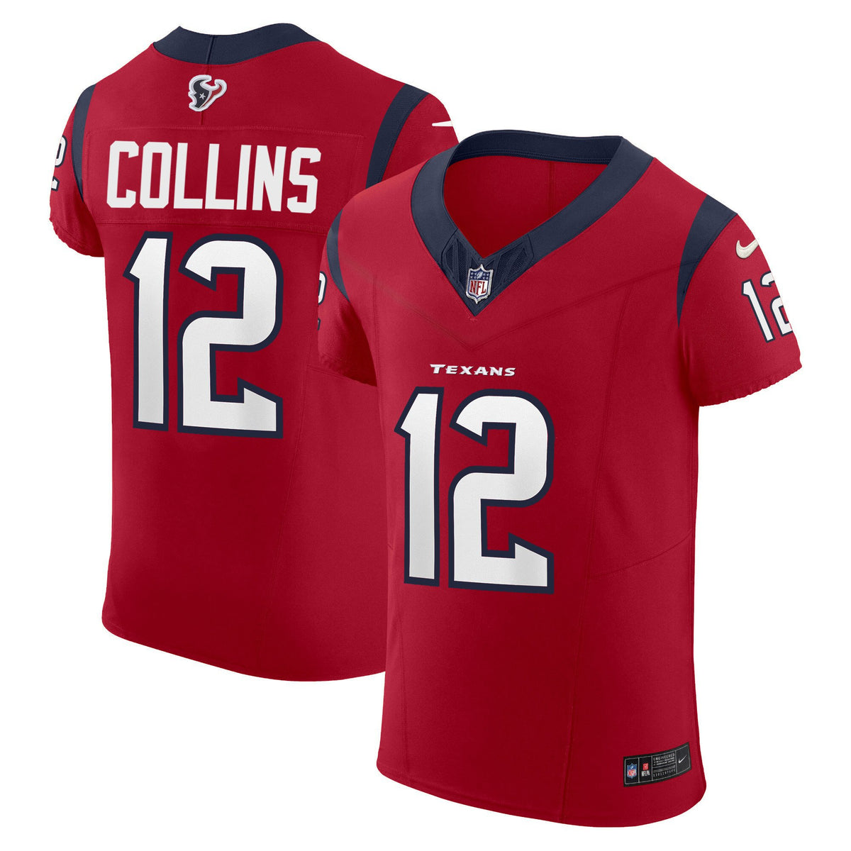 Men's Houston Texans Vapor Elite Jersey - All Stitched - Red - Nico Collins — view 1