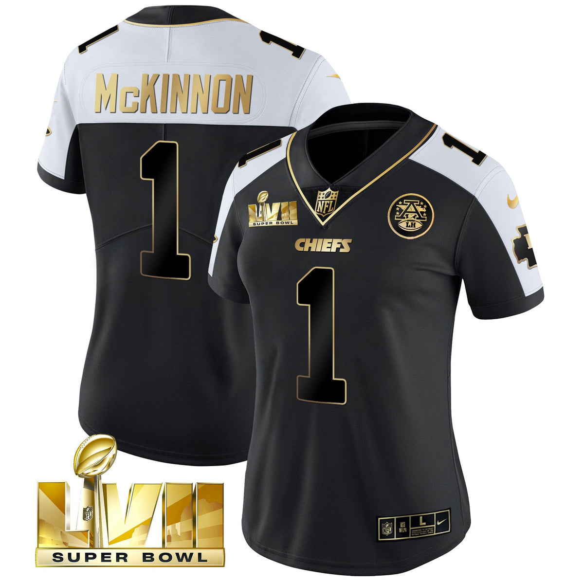 Women's Chiefs Super Bowl Vapor Gold Jersey - All Stitched - Alternate - Jerick McKinnon — view 1