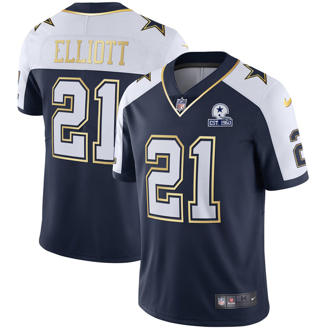 Men's Cowboys Vapor Gold Jersey - All Stitched - Alternate - Ezekiel Elliott — view 1