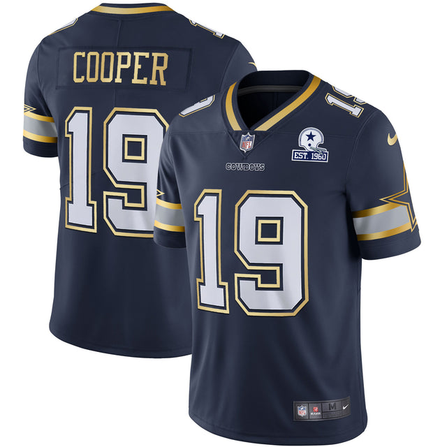 Men's Cowboys Vapor Gold Jersey - All Stitched - Navy Gold - Amari Cooper — view 1