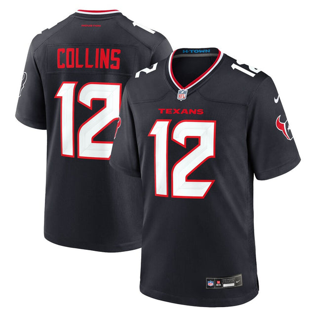 Houston Texans Navy Game Jersey - All Stitched - Nico Collins — view 1